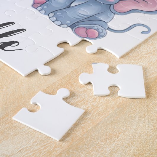 Puzzle Nom personnalisé Safari Jungle Animaux Enfants (Côté)