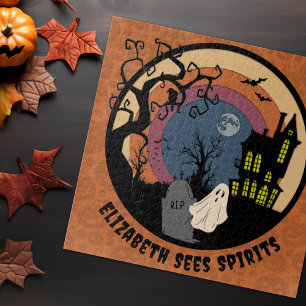 Puzzle Nom Personnalisé Voit Spirits Halloween Faux Paper