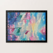 Puzzle Nombreux drapeaux art abstrait coloré (Horizontal)