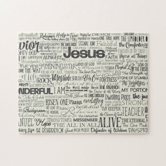 Puzzle Noms de Dieu Typographie de texte (Horizontal)
