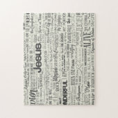 Puzzle Noms de Dieu Typographie de texte (Vertical)