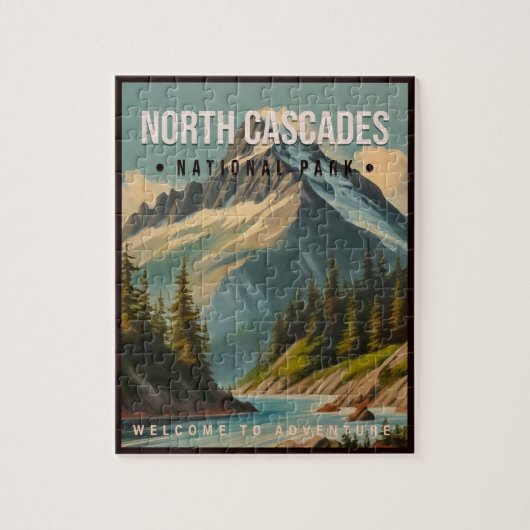 Puzzle North Cascades National Park Washington Vintage (Vertical)