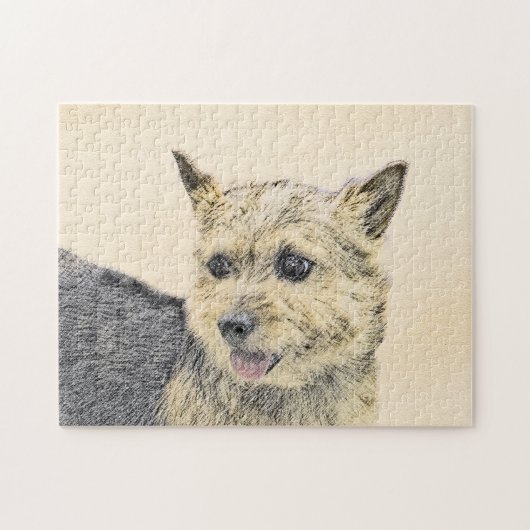 Puzzle Norwich Terrier Peinture - Cute Original Chien Art (Horizontal)