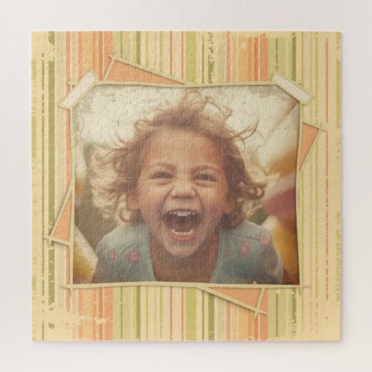 Puzzle Nostalgie. Grunge Photo Effet Modèle Vintage (Vertical)