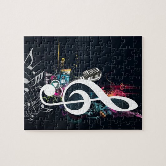 Puzzle Note abstraite et microphone de fissure (Horizontal)