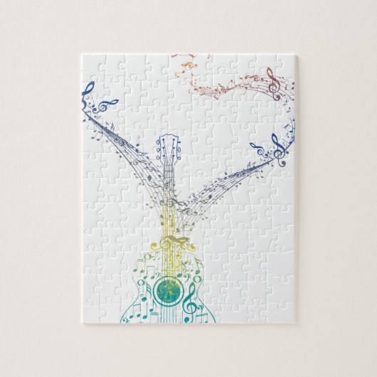 Puzzle Notes 8 de guitare et de musique (Vertical)