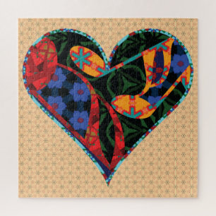 Puzzle Notes de musique Coeur à motifs