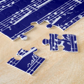 Puzzle Notes de musique de bleu marine (Côté)