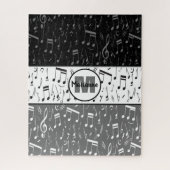 Puzzle 
Notes de musique en noir gris et blanc (Vertical)
