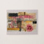 Puzzle Notes de musique et de fleurs roses (Horizontal)
