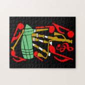 Puzzle Notes de musique rouge Bagpipes (Horizontal)