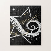 Puzzle Notes d'or d'étoile musicale (Vertical)