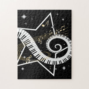 Puzzle Notes d'or d'étoile musicale