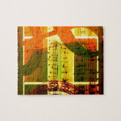 Puzzle Notes et guitare de musique (Horizontal)