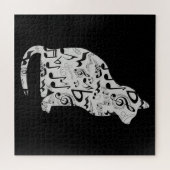 Puzzle Notes musicales Amoureux des chats - Musicien mini (Horizontal)