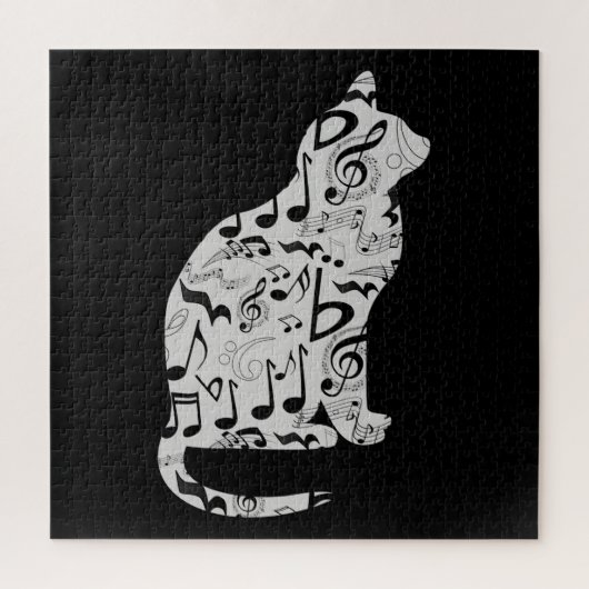 Puzzle Notes musicales Amoureux des chats - Musicien mini (Vertical)