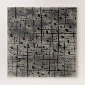 Puzzle Notes musicales sur la texture du charbon de bois  (Horizontal)