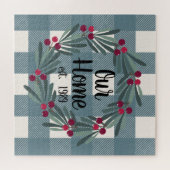 Puzzle Notre Home Script Bleu/Vert Buffalo Check Keïsaké (Horizontal)