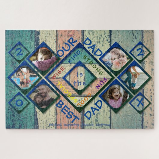 Puzzle Notre papa est le meilleur papa photo collage en b (Horizontal)