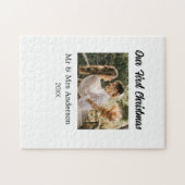 Puzzle Notre premier couple de Noël nom photo Mr & Mrs mo (Horizontal)