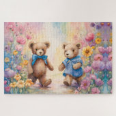 Puzzle Nounours dans un jardin pastel (Horizontal)