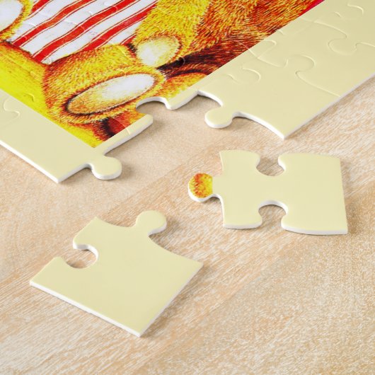 Puzzle Nounours et chat (Côté)