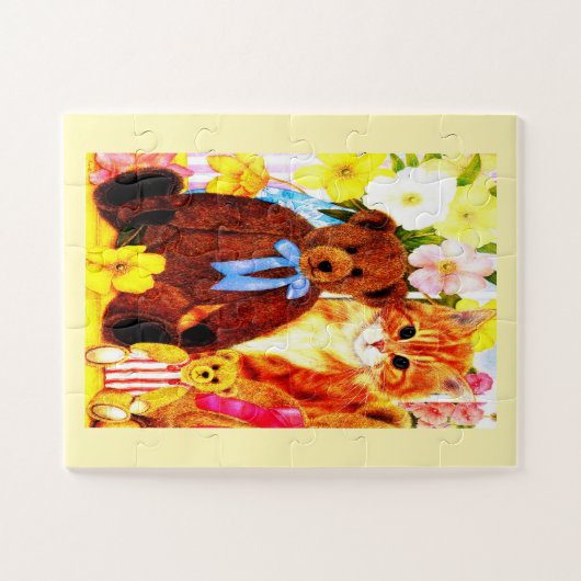 Puzzle Nounours et chat (Horizontal)