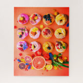 Puzzle Nourriture colorée aux fruits et aux beignets (Vertical)