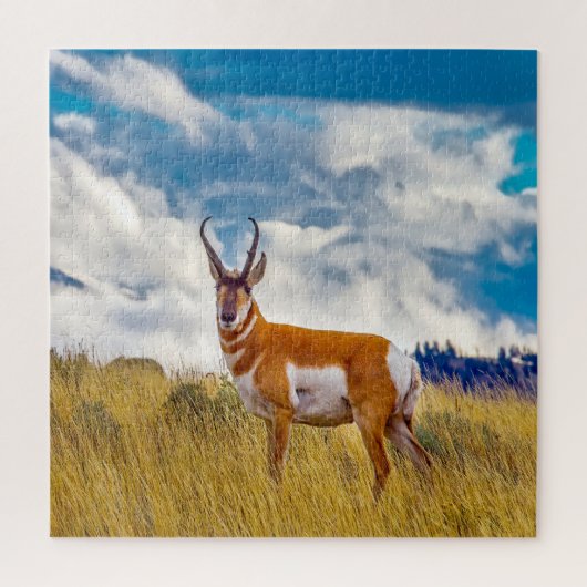 Puzzle Nous Aimons Le Cerf De Corne Prong Dans Le Wyoming (Vertical)