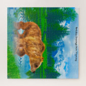 Puzzle Nous Aimons Le Wyoming Aux Ours Brown. Jigsaw Puzz (Horizontal)