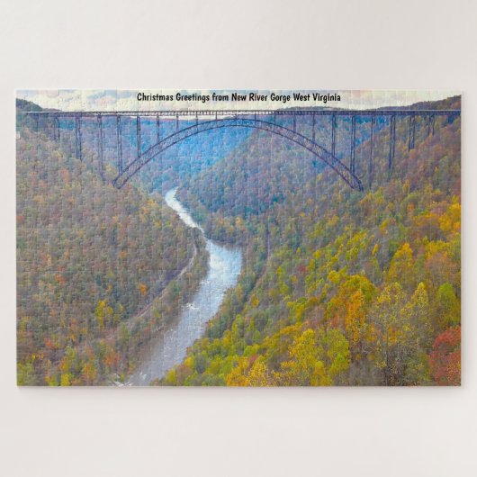 Puzzle Nous aimons New River Gorge West Virginia. Jigsaw (Horizontal)