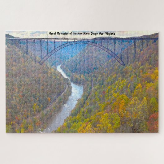 Puzzle Nous aimons New River Gorge West Virginia. Jigsaw  (Horizontal)