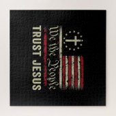Puzzle Nous Le Peuple Confiance Jésus - USA Drapeau Chris (Horizontal)