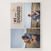 Puzzle Nous sommes engagés Fiançailles photo Faire-part (Vertical)