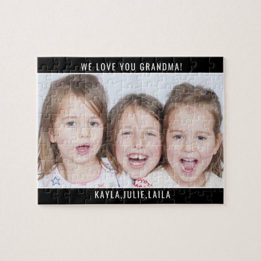 Puzzle Nous t'aimons Grand-mère Photo de famille (Horizontal)