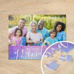 Puzzle Nous Vous Aimons Grand-Mère personnalisé cadeau ph<br><div class="desc">Puzzles imprimés personnalisés personnalisés avec votre photo et votre texte. Ajoutez une photo spéciale avec votre mère ou votre grand-mère pour la fête des mères. Le texte dit "Nous t'aimons grand-mère" ou customisez-le avec votre propre message. Utilisez les outils de conception pour ajouter plus de photos, changer l'arrière - plan...</div>