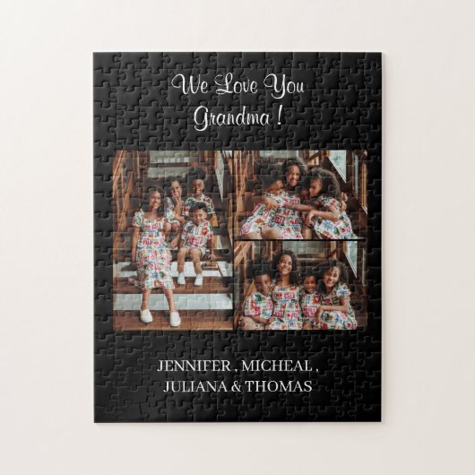 Puzzle Nous vous aimons Grandma Custom Photo Collage Scri (Vertical)
