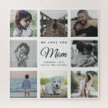 Puzzle NOUS VOUS AIMONS MOM Modern Family Photo Collage<br><div class="desc">On t'aime,  maman : Pour la Meilleure Maman Ever dans votre vie un instagram moderne,  tendance famille photo collage puzzle carré avec typographie de script moderne et votre nom et message personnel.</div>