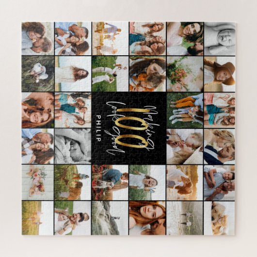 Puzzle Nouveau 100e anniversaire multi photo script cadea (Horizontal)