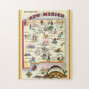 Puzzle Nouveau-Mexique 11x14 carte illustrée