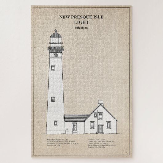 Puzzle Nouveau phare de Presque Isle - Michigan - SBD (Vertical)