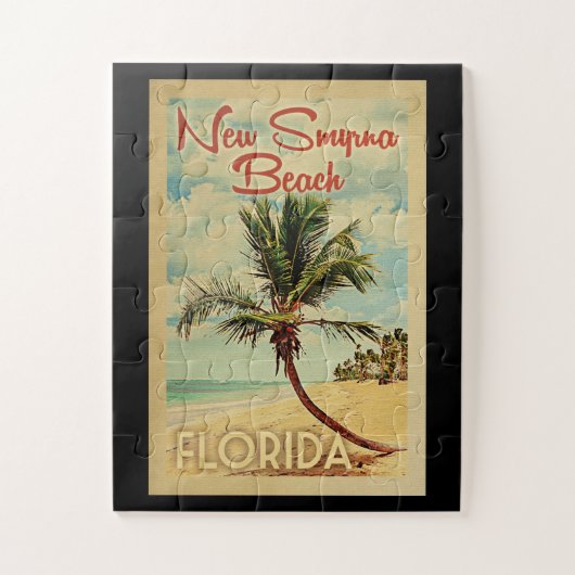 Puzzle Nouveau Smyrna Beach Palm Tree Vintage voyage (Vertical)