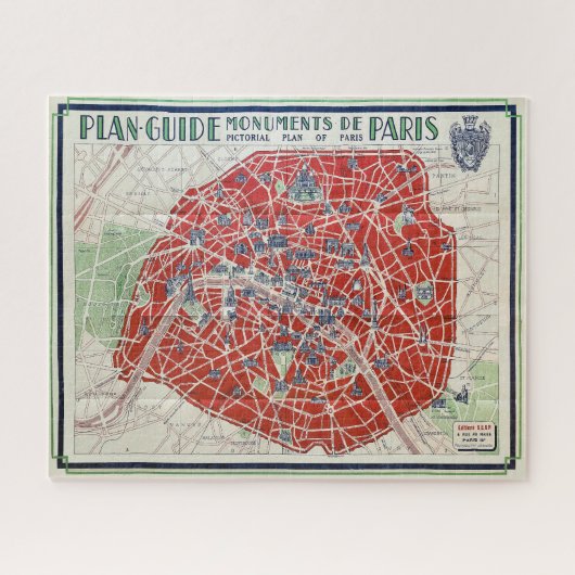 PUZZLE NOUVEAUTÉ ! CARTE DES MONUMENTS DE PARIS DES ANNÉE (Horizontal)