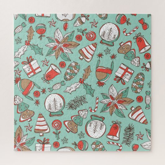 Puzzle Nouvel An de Noël : Main Vintage tirée (Vertical)