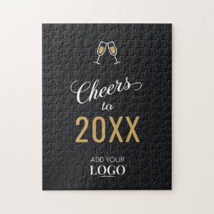 Puzzle Nouvel an Moderne Logo d'entreprise Black Gold Kee