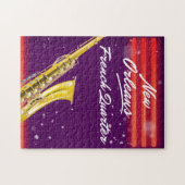 Puzzle Nouvelle-Orléans French Quarter Saxophone affiche  (Horizontal)