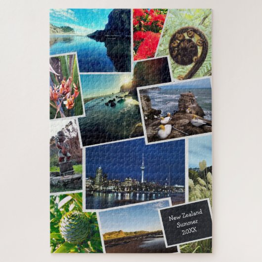 Puzzle Nouvelle-Zélande Custom Photo Collage Jigsaw Puzzl (Vertical)