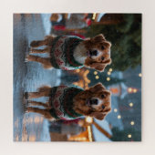 Puzzle Nova Scotia Duck Toller Christmas Snow Holiday (Horizontal)
