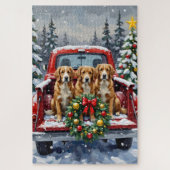 Puzzle Nova Scotia Duck Tolling Retriever Christmas Red (Vertical)