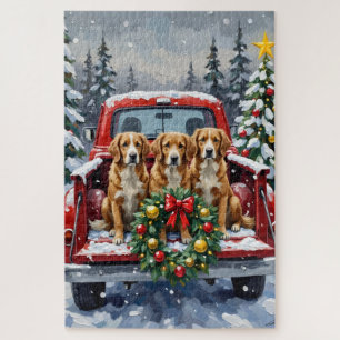 Puzzle Nova Scotia Duck Tolling Retriever Noël Rouge